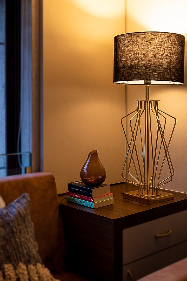 Gold & Black Stainless Steel Table Lamp by H2H at Pernia's Pop Up Shop