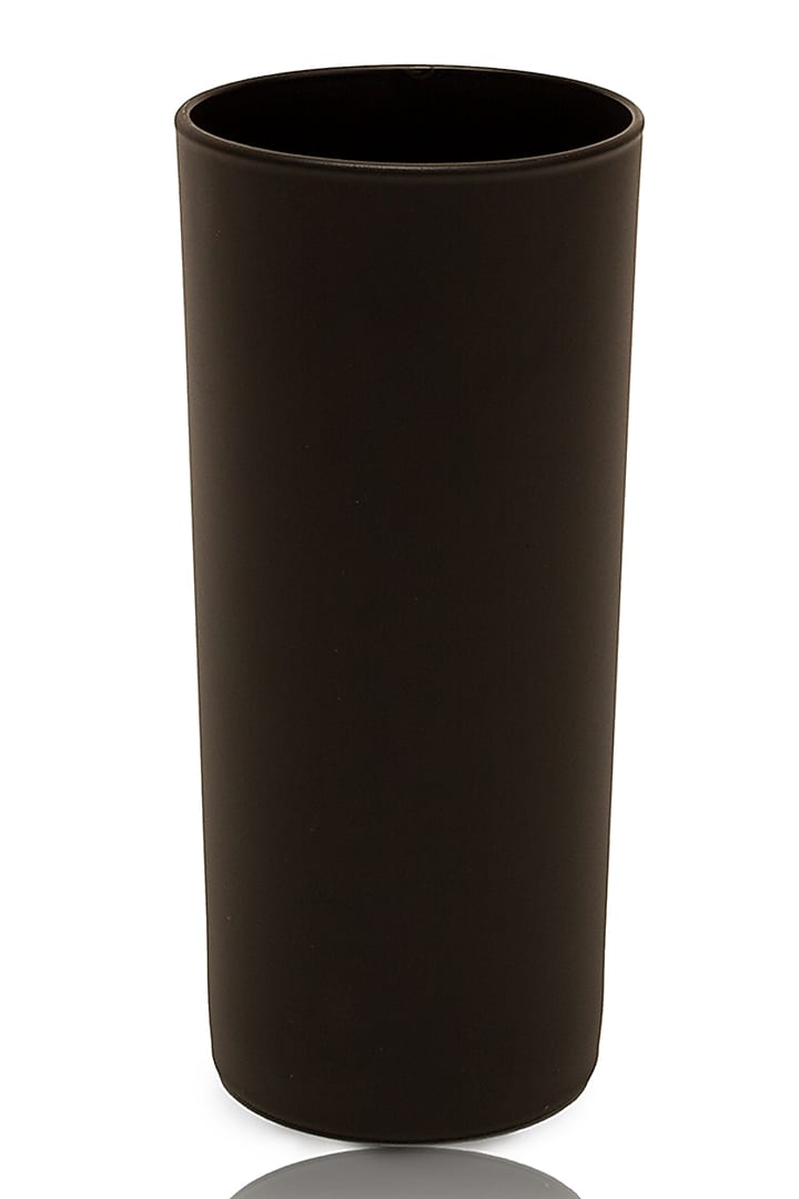 Round Tall Tumblers In Matte Black Glass (Set of 4) by H2H at Pernia's Pop Up Shop