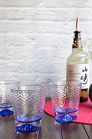 Glass Tumblers With Blue Coloured Base (Set of 4) by H2H