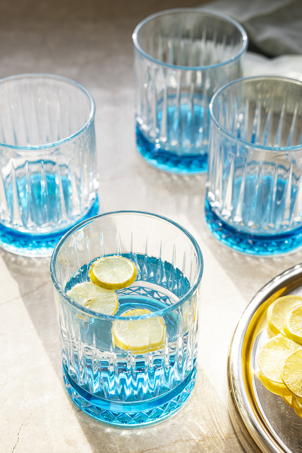Coloured glass tumblers sale