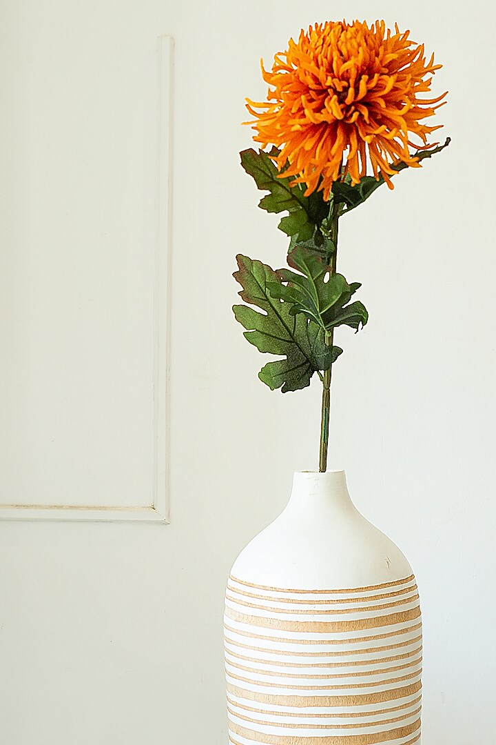 Orange Faux Garden Mum Flowers (Set of 2) by H2H at Pernia's Pop Up Shop