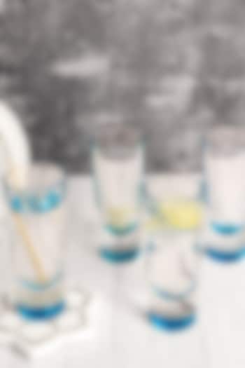 Blue Tinged Tall Narrow Glasses (Set of 4) by H2H at Pernia's Pop Up Shop
