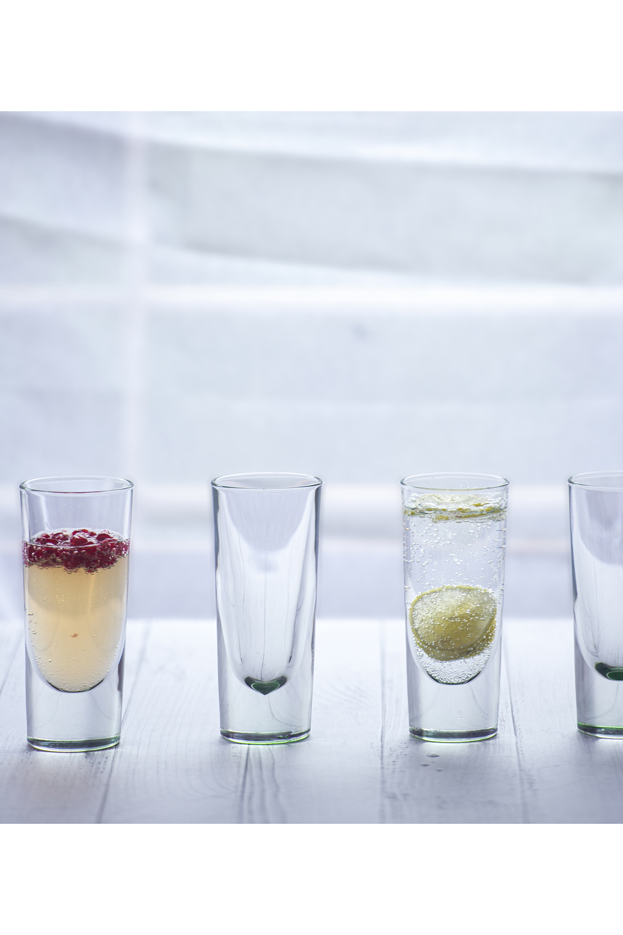 Green Tinged Tall Narrow Glasses (Set of 4) by H2H at Pernia's Pop Up Shop