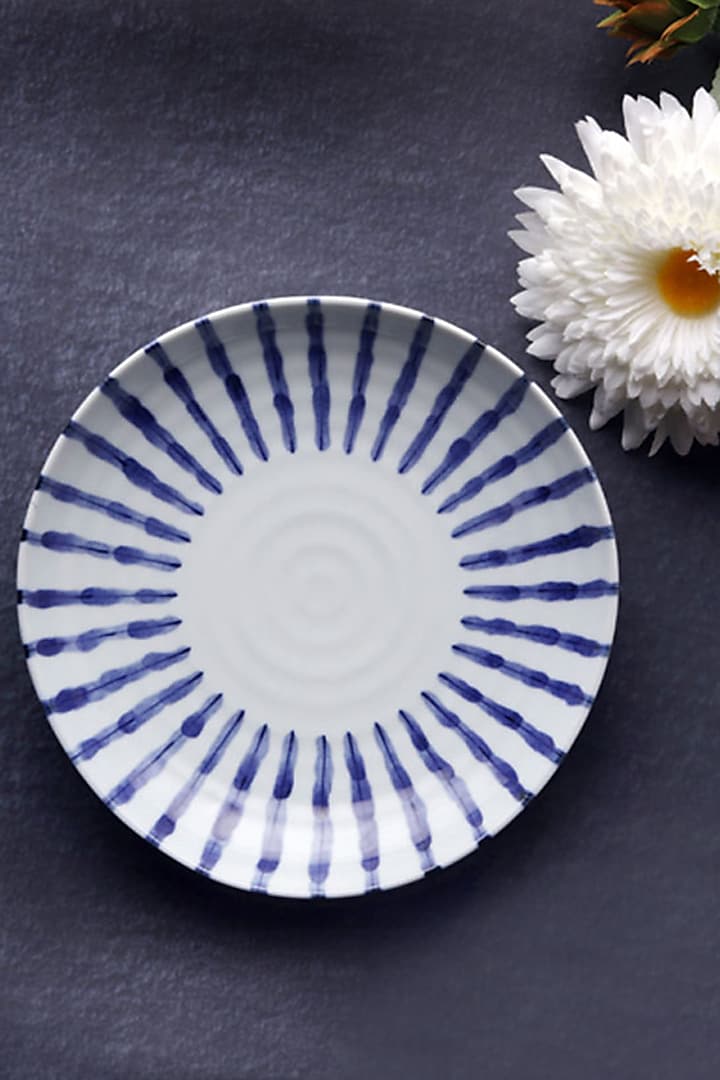 White & Blue Ceramic Neelambar Bowl by H2H