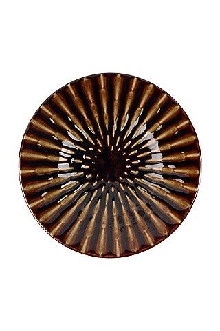 Brown Ceramic Dojou Dessert Plate by H2H