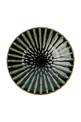 Green Glass Ceramic Dessert Plate by H2H