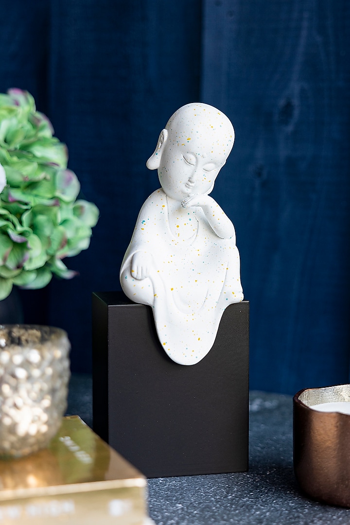 White Baby Monk Sculpture by H2H