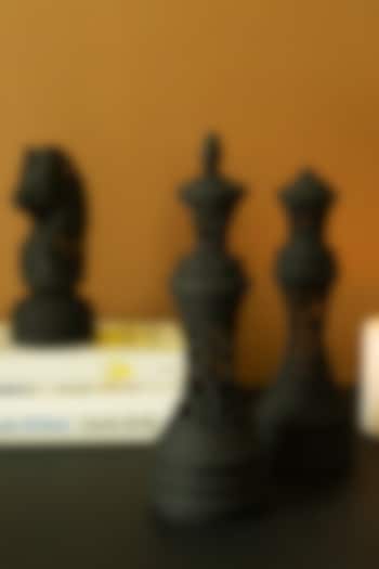 Black Fibre Chess Pieces (Set of 3) by H2H