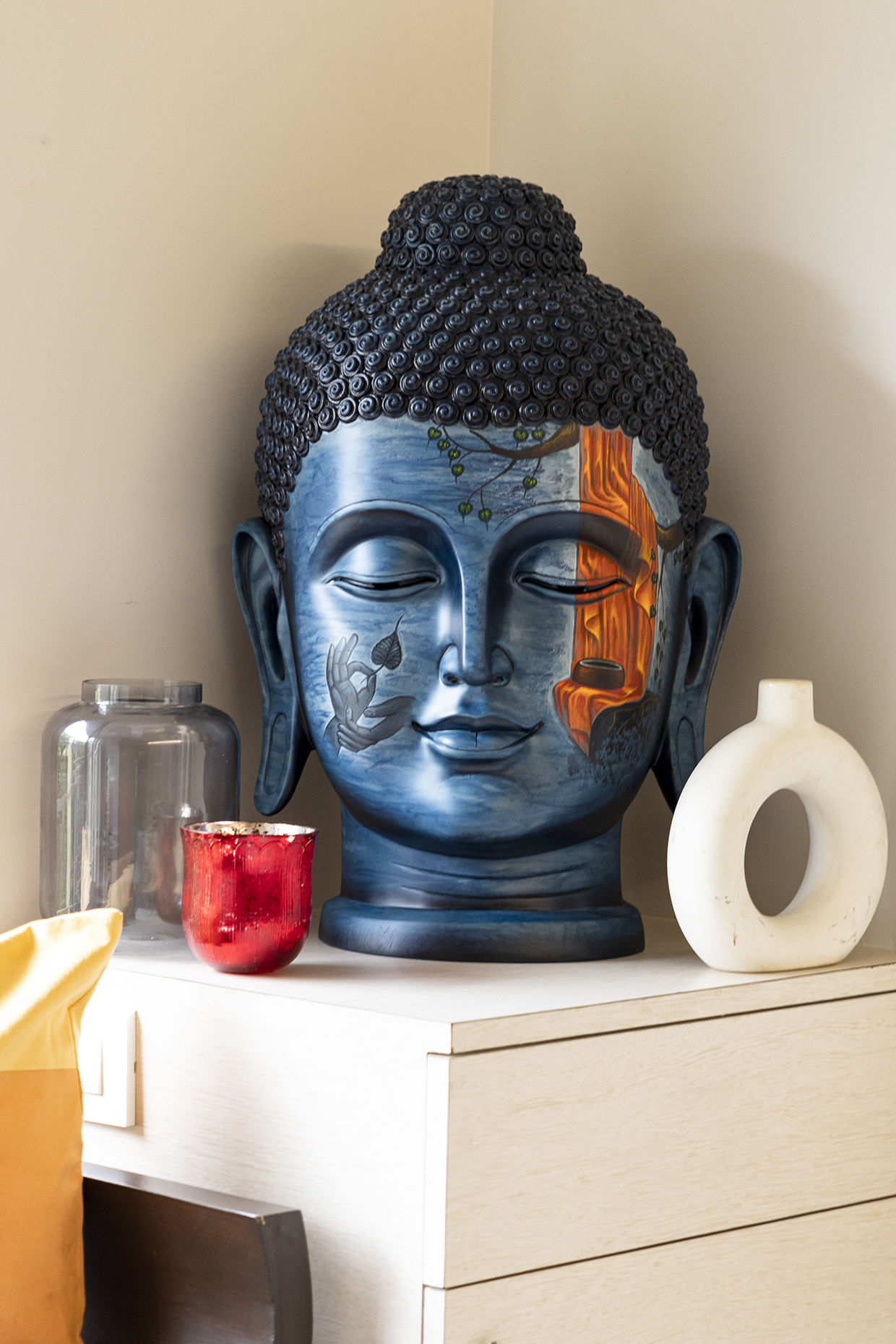 Blue Zen Art Buddha Face Sculpture by H2H at Pernia's Pop Up Shop