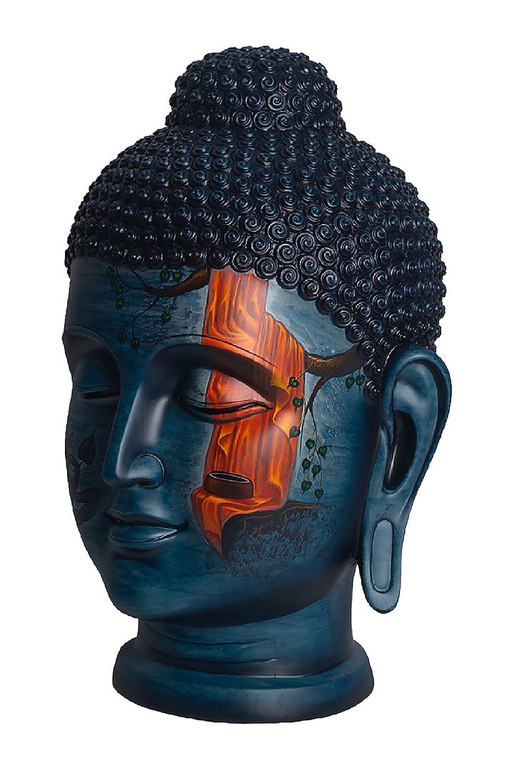 Blue Zen Art Buddha Face Sculpture by H2H at Pernia's Pop Up Shop
