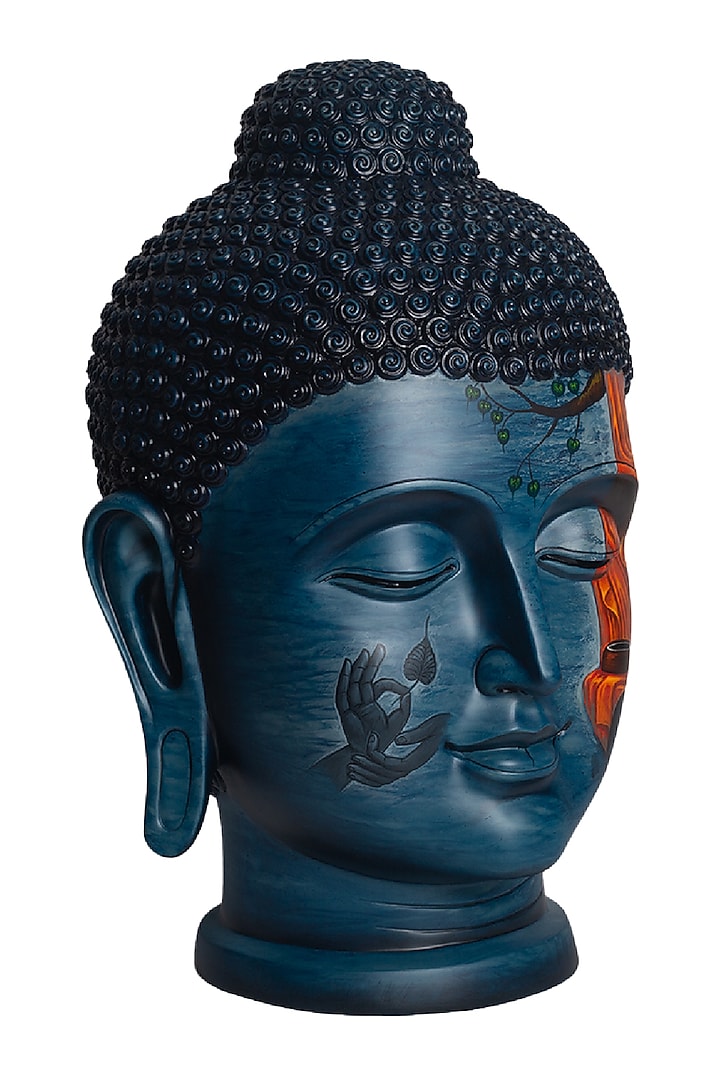 Blue Zen Art Buddha Face Sculpture by H2H at Pernia's Pop Up Shop