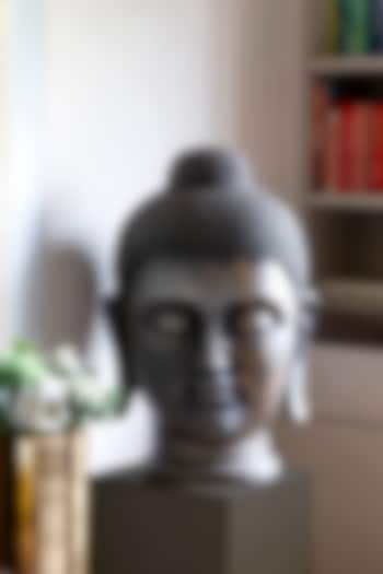 Grey Zen Art Buddha Face Sculpture by H2H