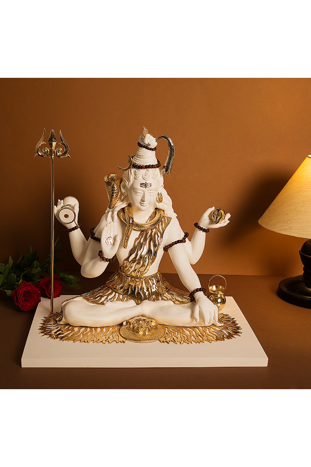 White Handcrafted Lord Shiva Sculpture Design by H2H at Pernia's