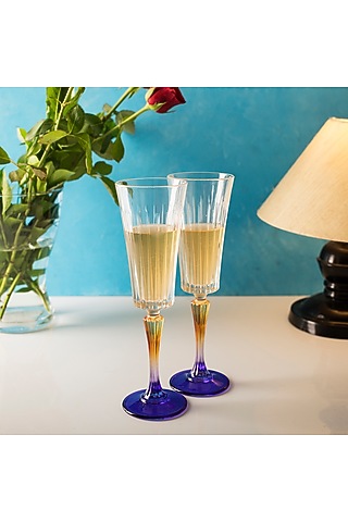 Crystal Glass Wine Goblets (Set of 4) by H2H