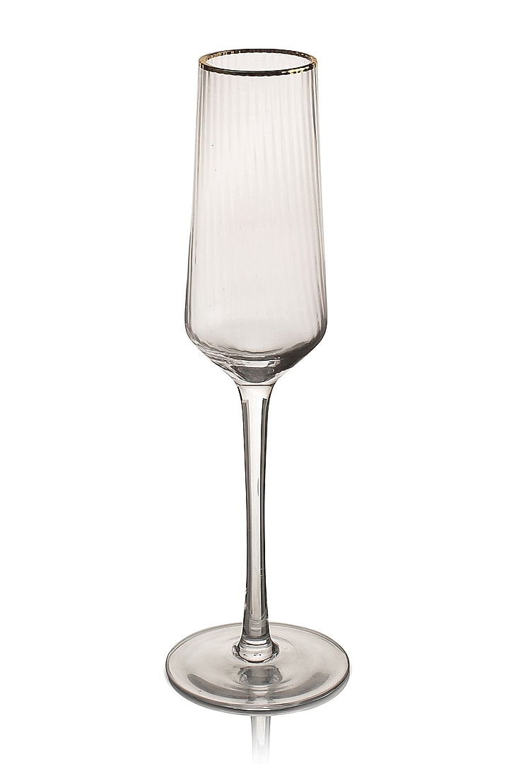 Textured Gold Rimmed Champagne Flutes (Set of 2) by H2H at Pernia's Pop Up Shop