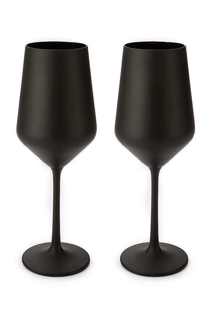 Black Wine Glasses (Set of 2) by H2H at Pernia's Pop Up Shop