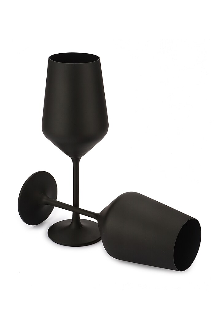 Black Wine Glasses (Set of 2) by H2H at Pernia's Pop Up Shop