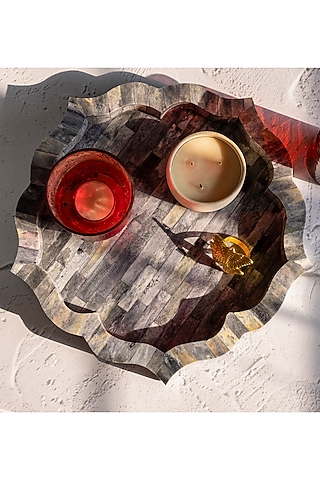 Grey Wooden Tray by H2H