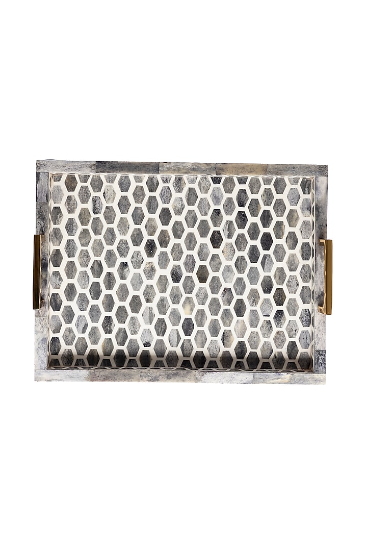 Grey Wooden Rectangular Tray by H2H at Pernia's Pop Up Shop