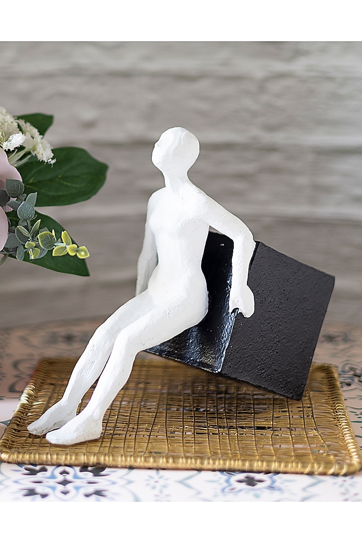 Black & White Boxed Man Sculpture by H2H