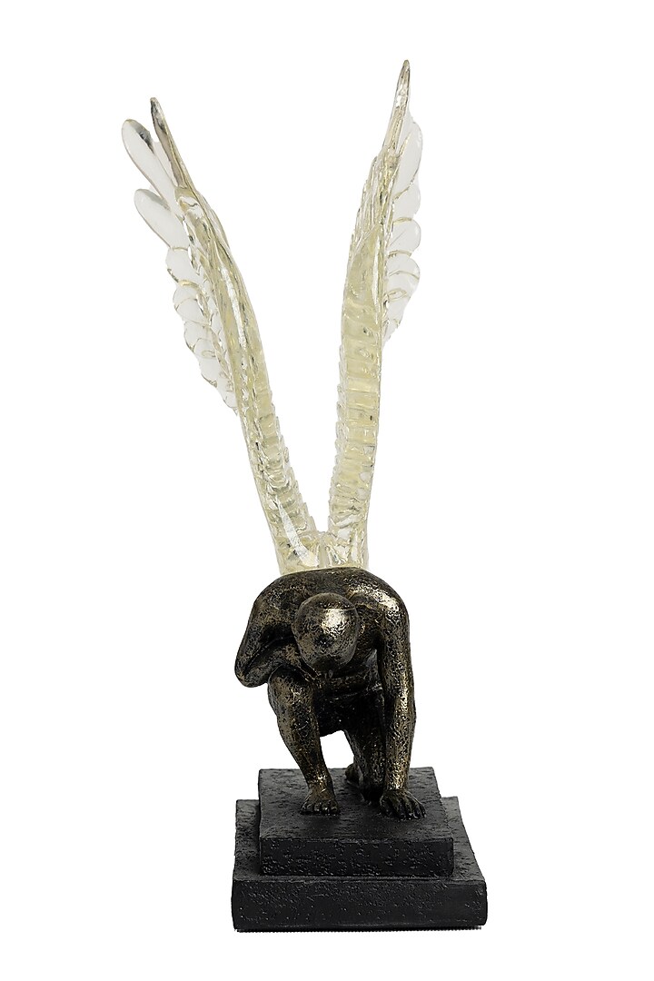 Black Polyresin Angel Sculpture by H2H at Pernia's Pop Up Shop