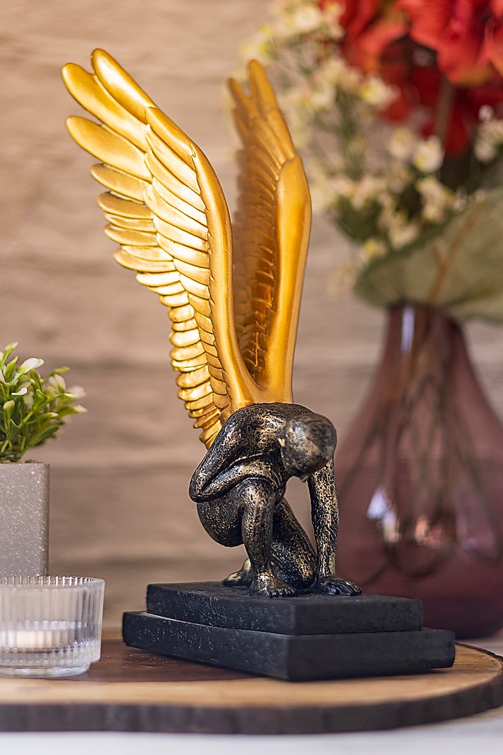 Black Polyresin Angel Sculpture by H2H at Pernia's Pop Up Shop