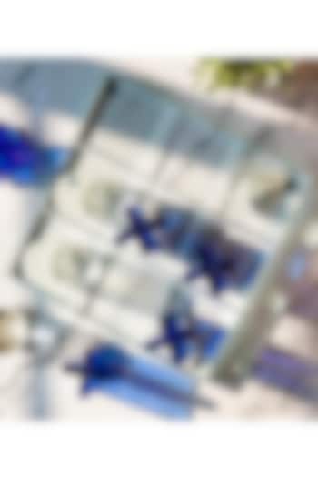 Blue & Clear Glass Tic Tac Toe Sculpture by H2H at Pernia's Pop Up Shop