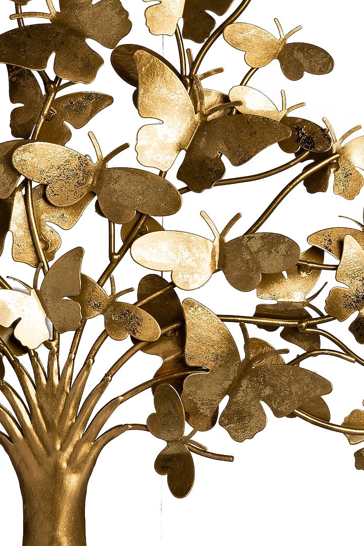 Gold Brass Tree Of Fluters & Butterfly Sculpture by H2H at Pernia's Pop Up Shop