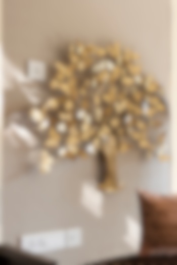 Gold Brass Tree Of Fluters & Butterfly Wall Decor by H2H