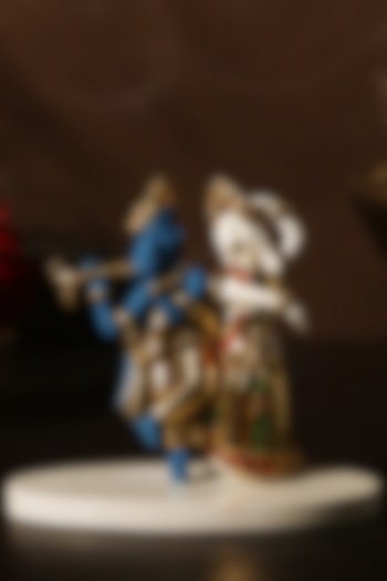 Blue, Ivory & Gold Lord Krishna & Radha Idol by H2H at Pernia's Pop Up Shop
