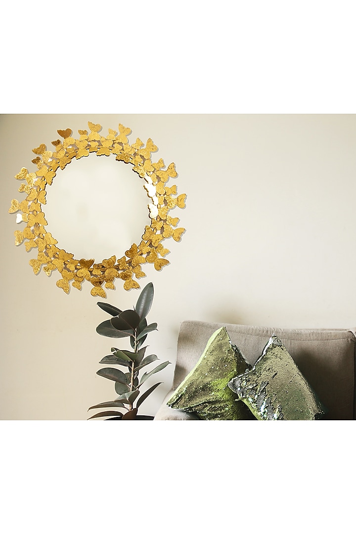 Gold Dual Tone Handcrafted Mirror by H2H