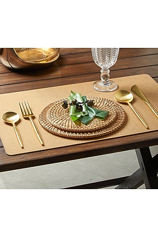 Gold Stainless Steel & Brass Cutlery Set (Set of 4) by H2H