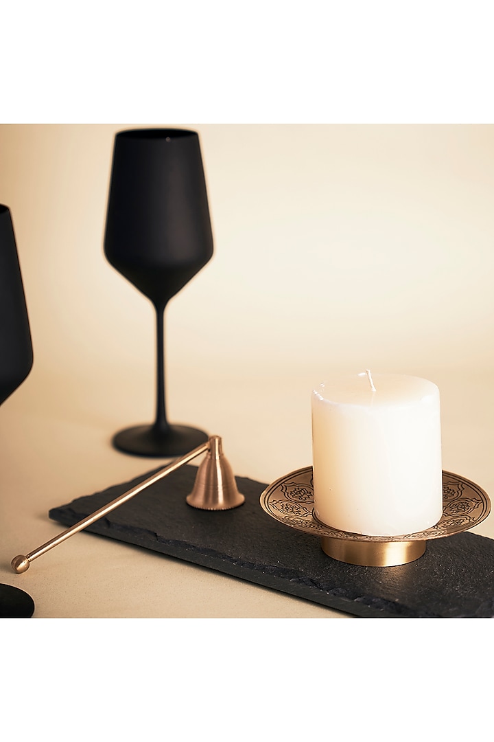 Golden Brass Candle Holder  by H2H