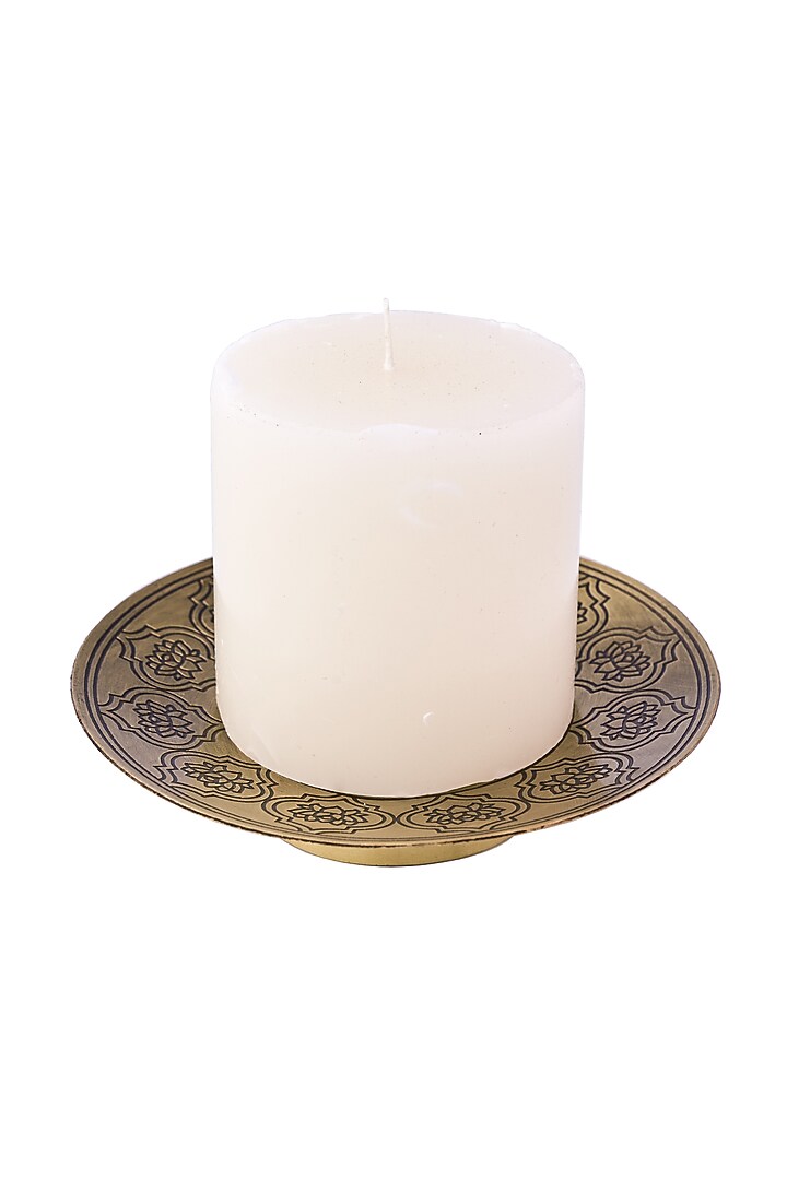 Golden Brass Candle Holder by H2H at Pernia's Pop Up Shop
