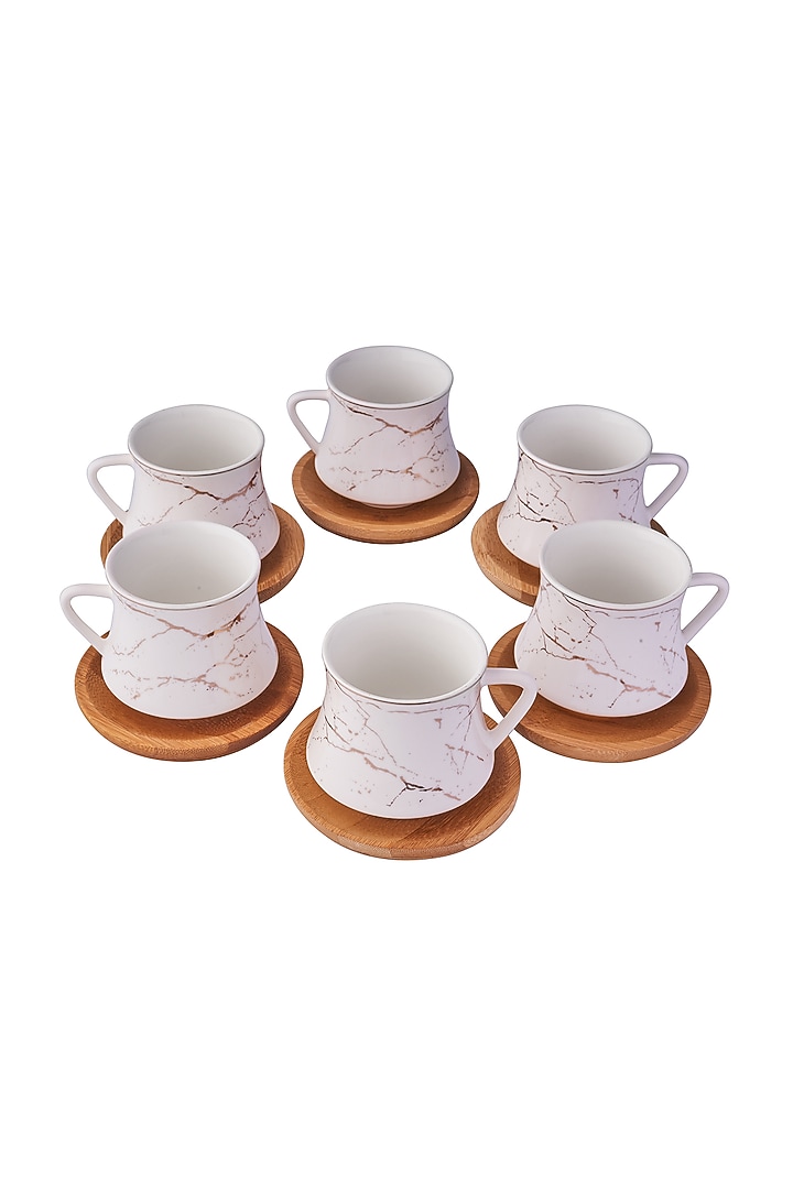 White Ceramic Marble Finish Tea Set by H2H at Pernia's Pop Up Shop