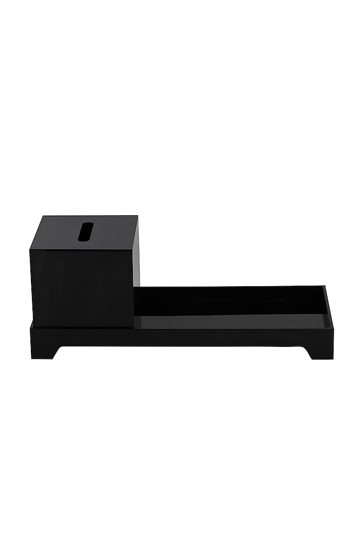 Black Acrylic Tray With Tissue Box by H2H at Pernia's Pop Up Shop