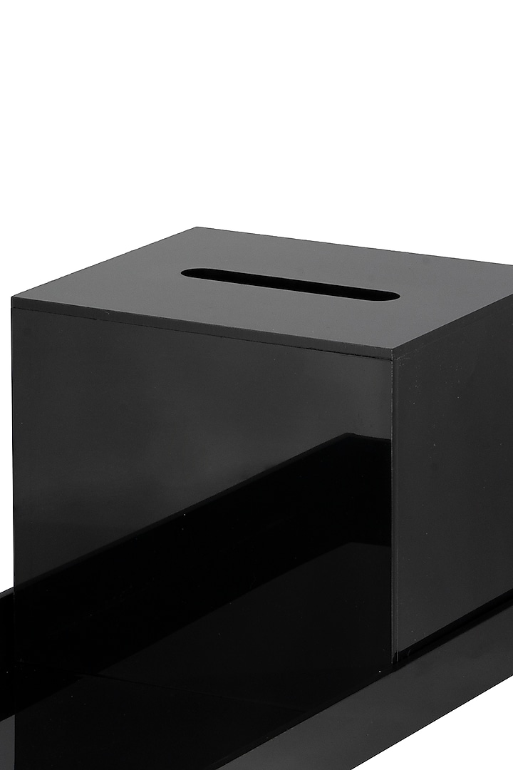 Black Acrylic Tray With Tissue Box by H2H at Pernia's Pop Up Shop