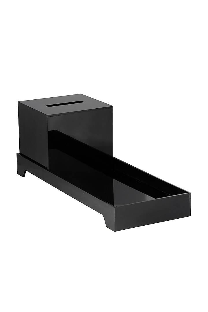 Black Acrylic Tray With Tissue Box by H2H at Pernia's Pop Up Shop