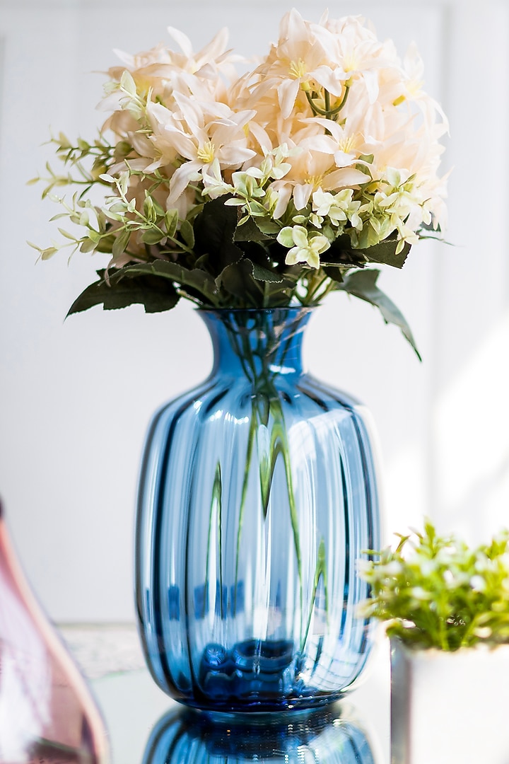 Peach Polyester Tuberose Flower Bunches (Set of 2) by H2H at Pernia's Pop Up Shop