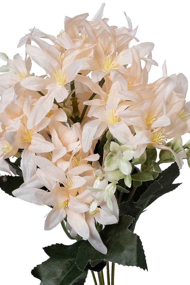 Peach Polyester Tuberose Flower Bunches (Set of 2) by H2H at Pernia's Pop Up Shop