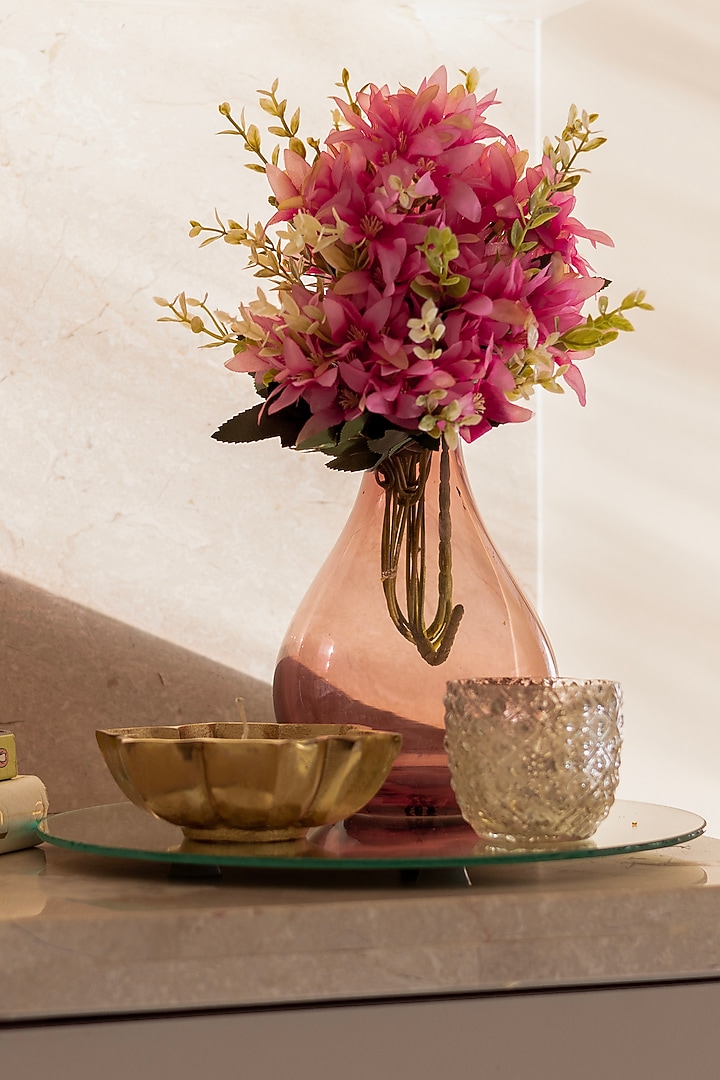 Pink Polyester Tuberose Flower Bunches (Set of 2) by H2H at Pernia's Pop Up Shop