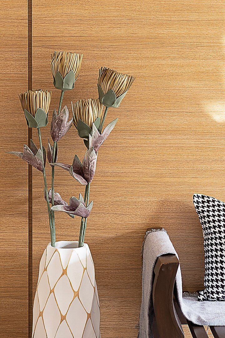 Rich Olive Foam Flower Stems (Set of 2) by H2H at Pernia's Pop Up Shop