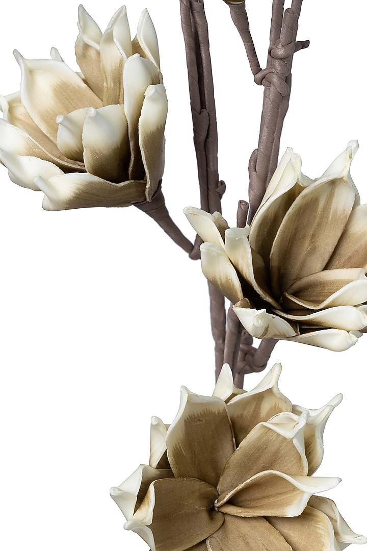 Olive Foam Southern Magnolia Flower Stems (Set of 2) by H2H at Pernia's Pop Up Shop