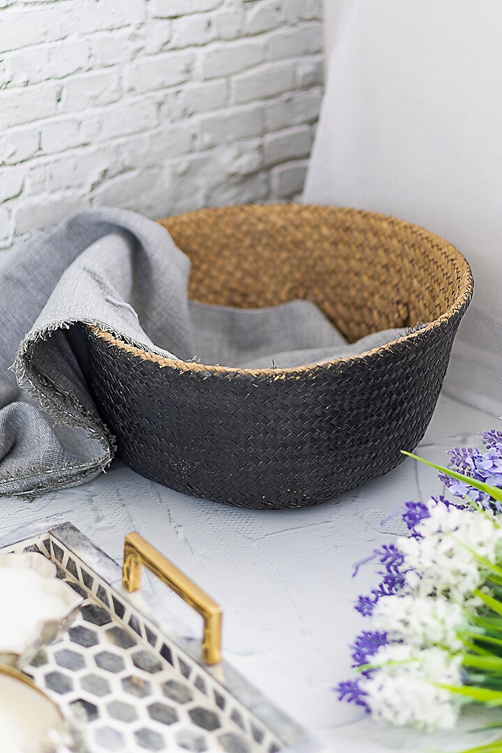 Black Cane Planter Cover Basket by H2H