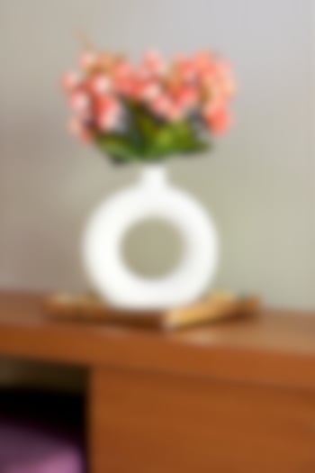 Orange Polyester & Plastic Artificial Flower Bunches (Set Of 2) by H2H at Pernia's Pop Up Shop