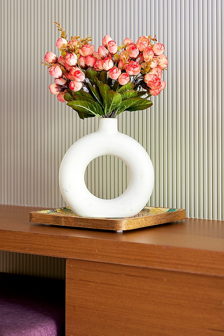 Orange Polyester & Plastic Artificial Flower Bunches (Set Of 2) by H2H at Pernia's Pop Up Shop