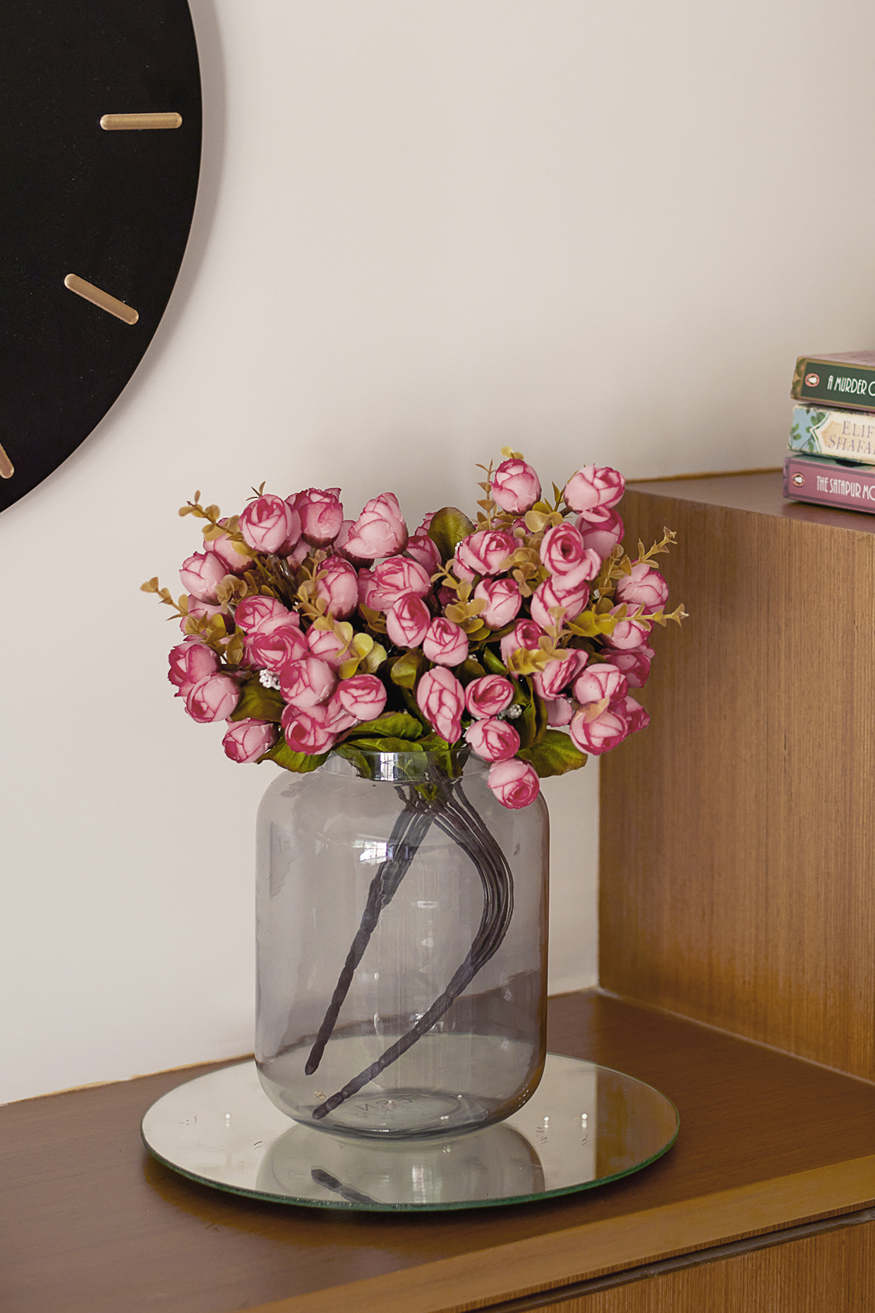 Red Polyester & Plastic Artificial Flower Bunches (Set Of 2) by H2H at Pernia's Pop Up Shop