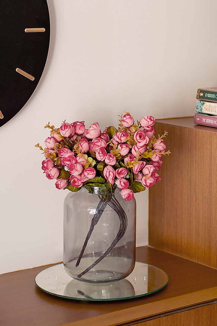 Red Polyester & Plastic Artificial Flower Bunches (Set Of 2) by H2H at Pernia's Pop Up Shop