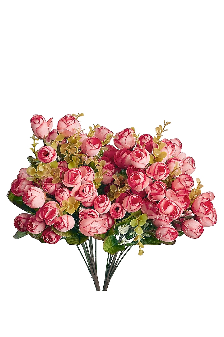 Red Polyester & Plastic Artificial Flower Bunches (Set Of 2) by H2H at Pernia's Pop Up Shop