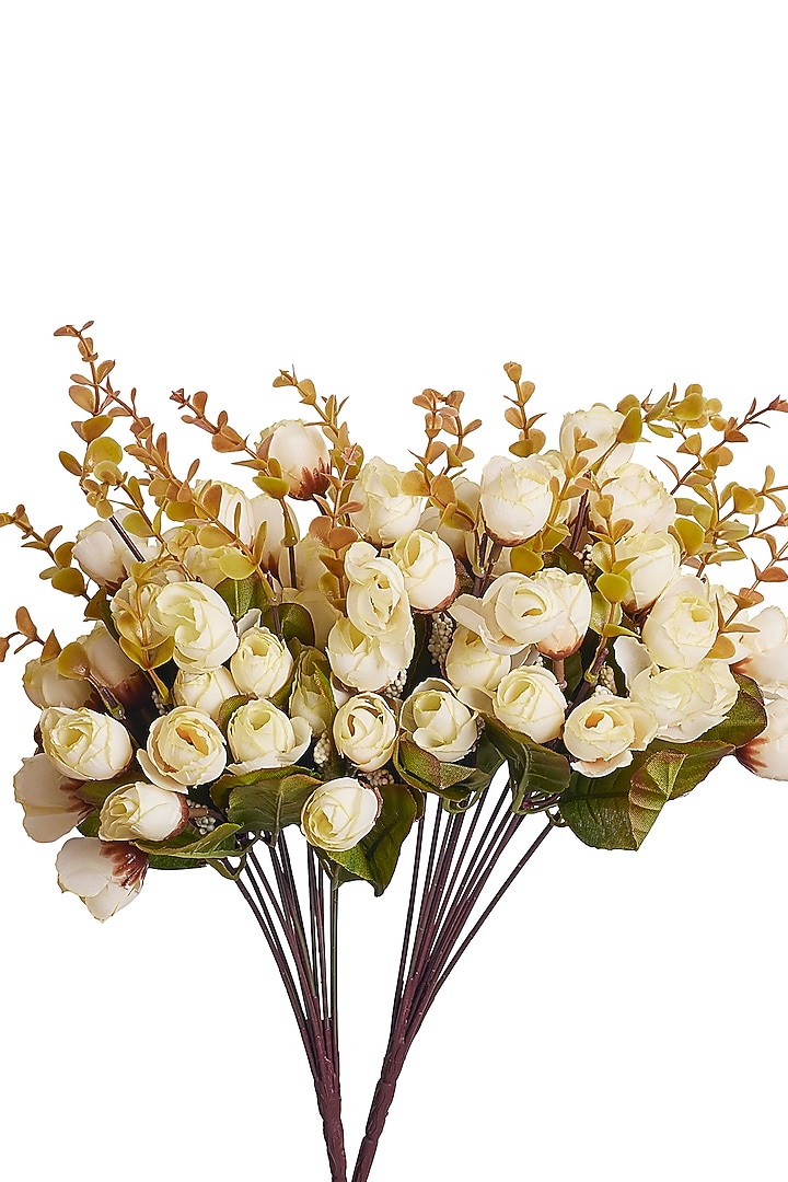 Yellow Polyester & Plastic Artificial Flower Bunches (Set Of 2) by H2H at Pernia's Pop Up Shop